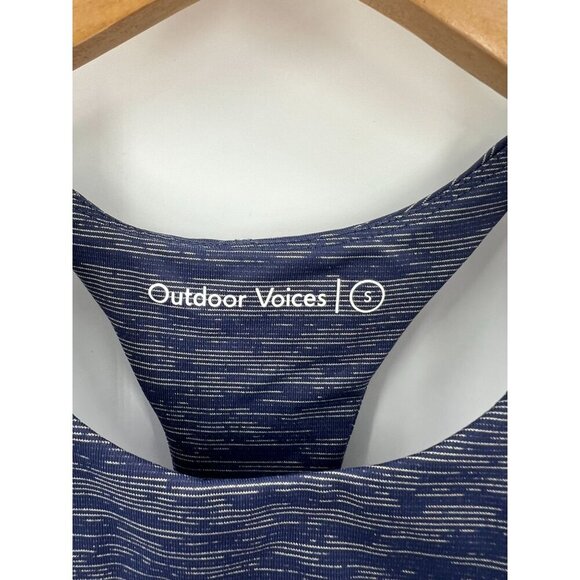 Outdoor Voices Size S Blue High-Neck Racerback Crop Top Gym Workout Yoga - Picture 6 of 7